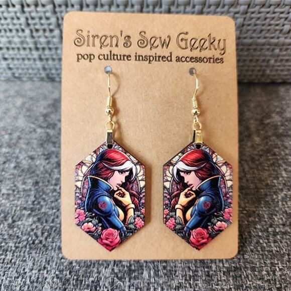Rogue X-Men Marvel Comic Earrings - Picture 2 of 3